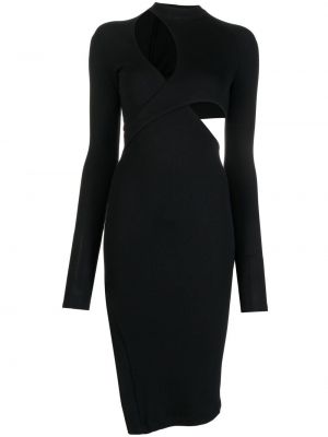 Přiléhavé večerní šaty s dlouhými rukávy z modalu Alix Nyc - černá