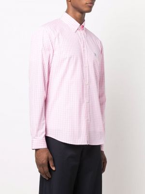 Péřová kostkovaná košile s knoflíky Mackintosh růžová