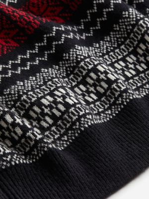 Жаккардовый свитер H&m черный