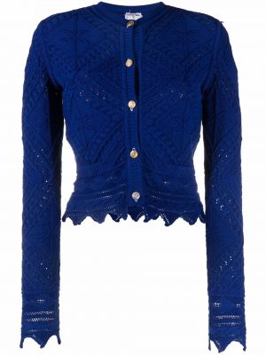 Cardigan en tricot ajouré Chanel Pre-owned bleu