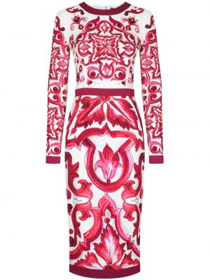 Midi obleka s potiskom Dolce & Gabbana