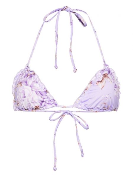 Raštuotas gėlėtas bikinis Mc2 Saint Barth violetinė