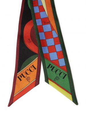 Hedvábný šál s potiskem Pucci zelený