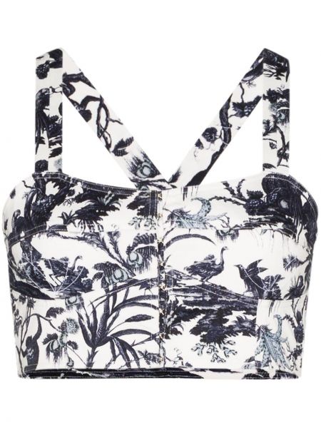 Trykt bralette Erdem hvit