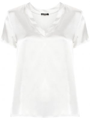 Σατέν μπλούζα με λαιμόκοψη v Liu Jo λευκό