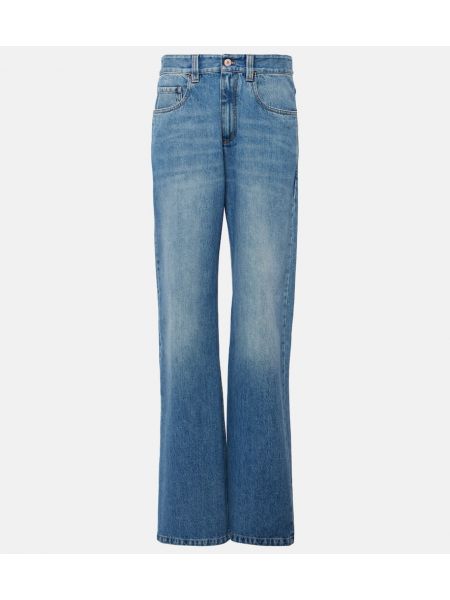 Jeans bootcut taille haute Brunello Cucinelli bleu