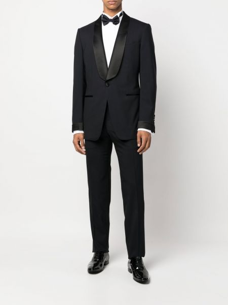 Jedwabne proste spodnie wełniane Tom Ford czarne