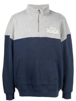 Sweter z nadrukiem Woolrich niebieski