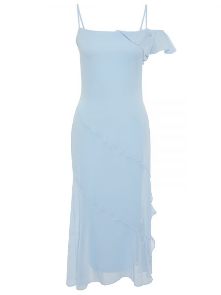 Вечернее платье с рюшами Trendyol голубое