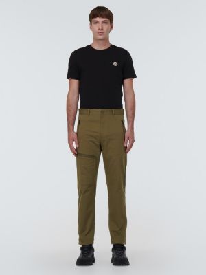 Bavlněné kalhoty Moncler zelené