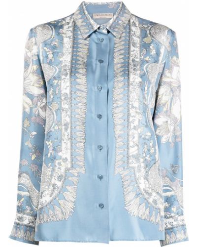 Camisa con estampado Emilio Pucci azul