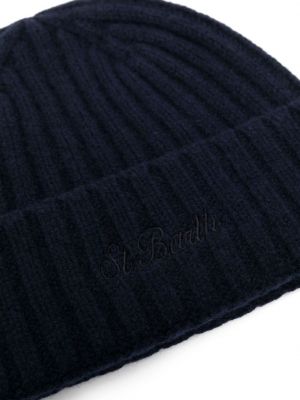 Bonnet brodé en laine Mc2 Saint Barth bleu