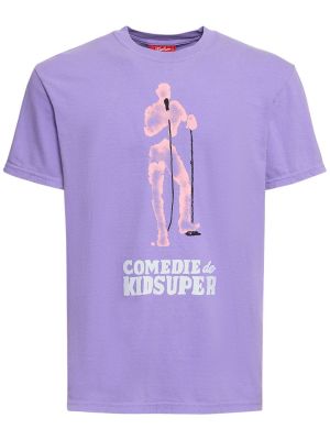 Kokvilnas t-krekls Kidsuper Studios violets