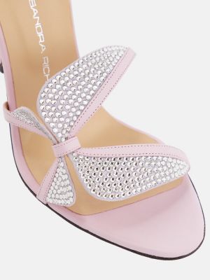 Sandały z kryształkami Alessandra Rich fioletowe