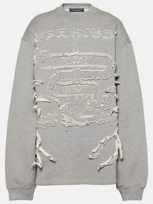 Bavlněná mikina jersey Y/project šedá