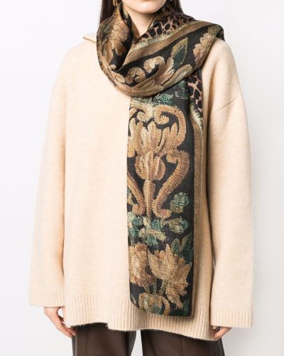 Bufanda de seda de flores con estampado Pierre-louis Mascia marrón