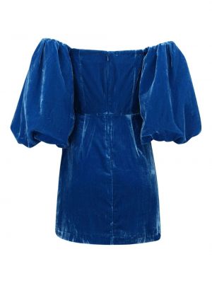 Sametové koktejlové šaty Rhode modré