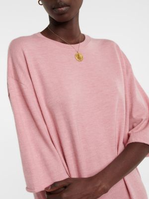 Kašmírové midi šaty Extreme Cashmere růžové