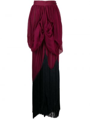 Drapované hedvábné dlouhá sukně s třásněmi Dolce & Gabbana Pre-owned