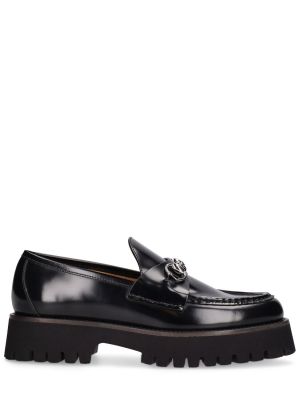 Černé kožené loafers Gucci
