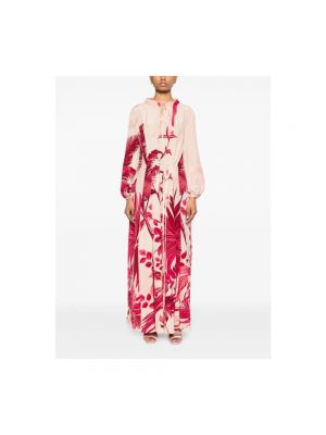 Vestido largo de seda de flores con estampado F.r.s For Restless Sleepers rosa