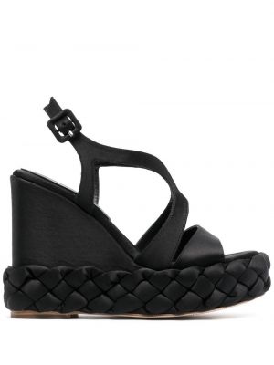 Pleteni sandali s polno peto Paloma Barceló črna