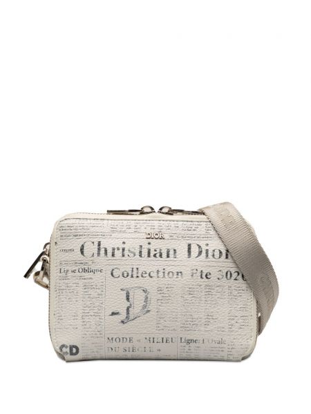 Crossbody kabelka s potlačou Christian Dior Pre-owned biela