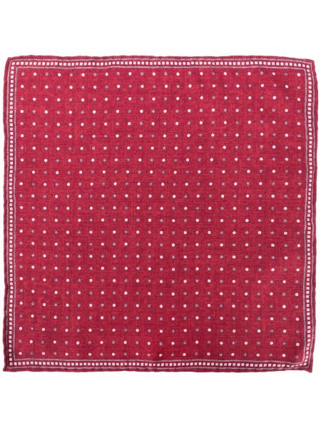 Pañuelo de seda con lunares Brunello Cucinelli rojo