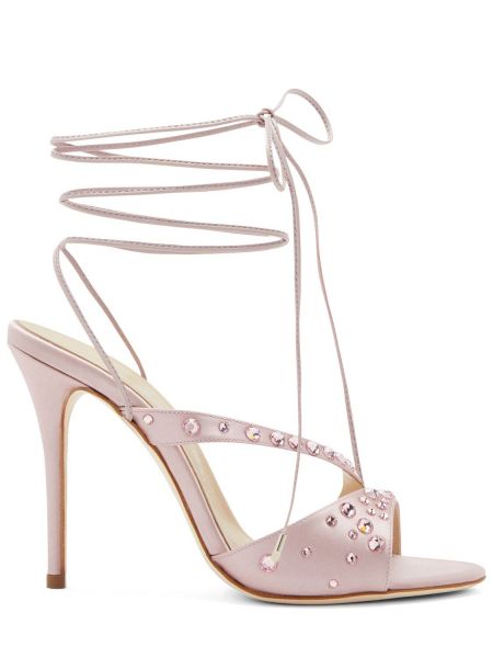 Sandale din satin Alessandra Rich roz