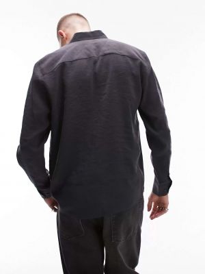 Рубашка с длинным рукавом из модала Topman черная