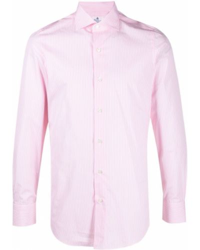 Camisa con botones slim fit Finamore 1925 Napoli rosa