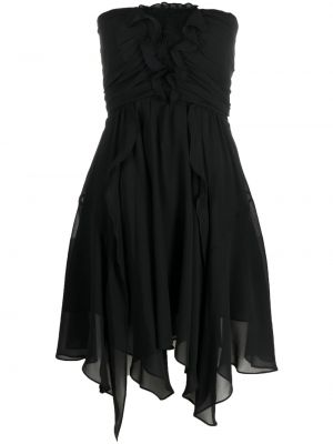Jedwabna sukienka mini bawełniana z wiskozy Isabel Marant - сzarny