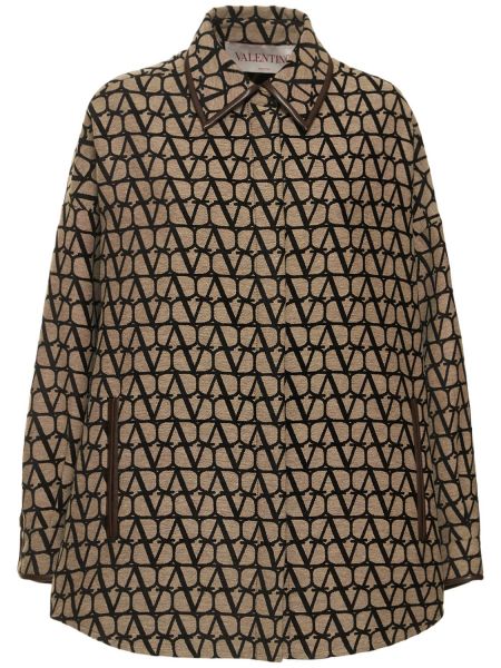 Skjortjacka i jacquard Valentino beige