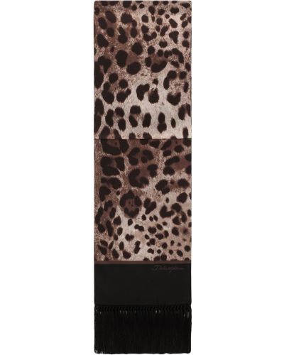 Bufanda con estampado leopardo Dolce & Gabbana marrón
