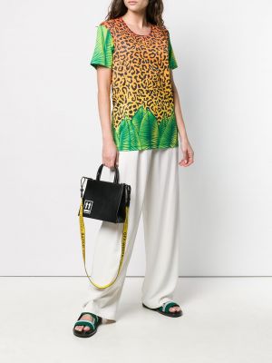 Leopardí tričko s potiskem Kansai Yamamoto Pre-owned oranžové
