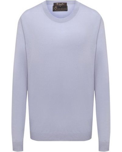 Голубой шерстяной пуловер Loro Piana