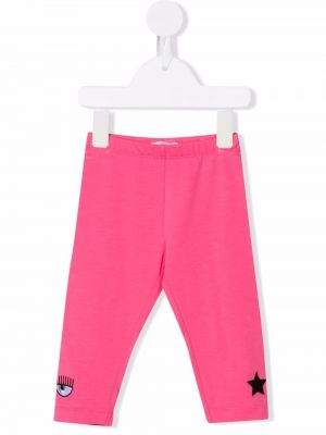 Trykt stretch bukser for jenter Chiara Ferragni Kids rosa