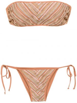 Bikini mit print Amir Slama beige