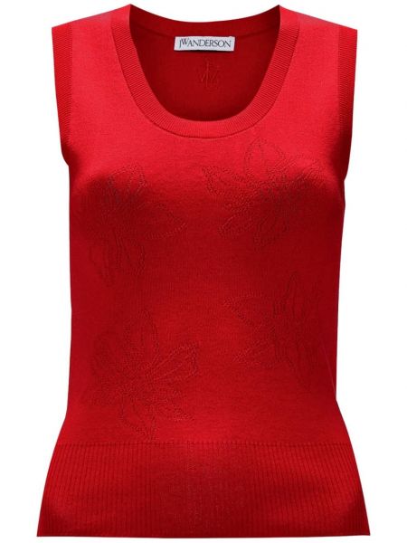 Blomstret tanktop i jacquard stof Jw Anderson rød