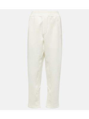 Spodnie sportowe bawełniane z dżerseju The Row białe