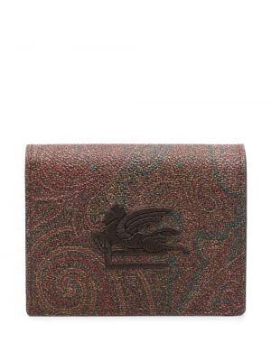 Πορτοφόλι με σχέδιο paisley Etro καφέ