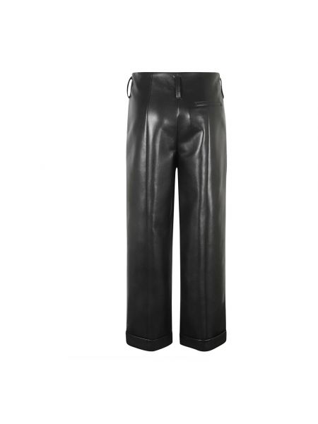 Pantalones rectos de cuero de cuero sintético Philosophy Di Lorenzo Serafini negro