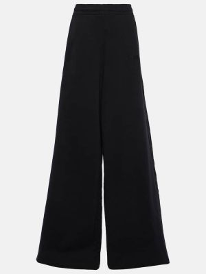 Spodnie z wysoką talią bawełniane relaxed fit Vetements czarne