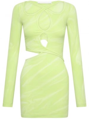 Bavlněné mini šaty s dlouhými rukávy Dion Lee - zelená