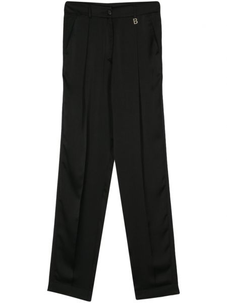 Сатенени панталон с пресована гънка Blugirl черно