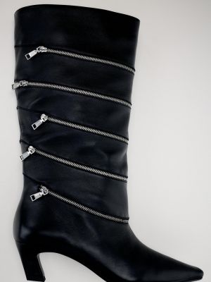 Ботинки на молнии Zara черные