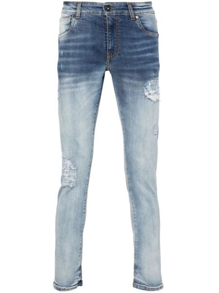 Distressed zerrissene skinny jeans Salvatore Santoro blau