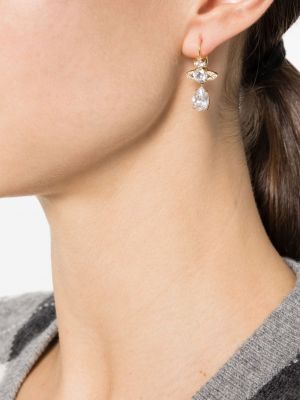 Boucles d'oreilles à imprimé à boucle en cristal Vivienne Westwood doré