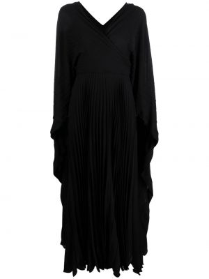 Jedwabna sukienka koktajlowa plisowana Valentino Garavani czarna