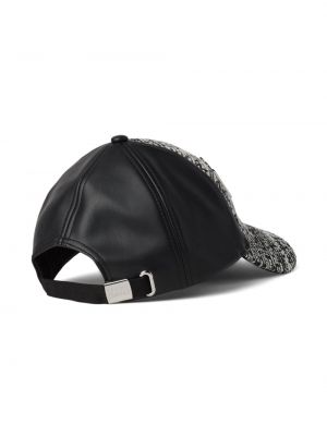 Kepurė su snapeliu tvido Karl Lagerfeld juoda